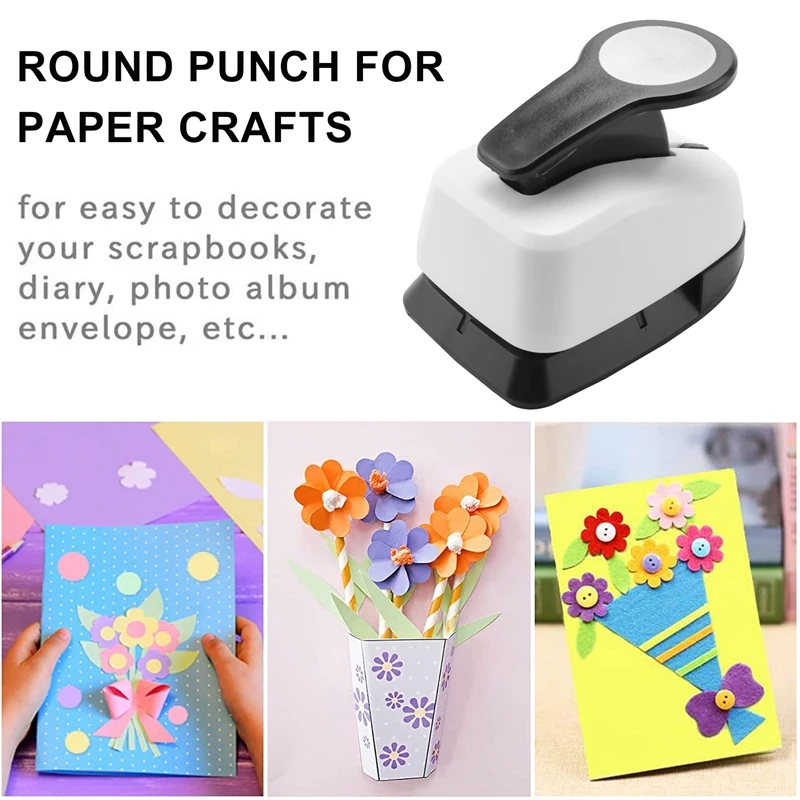 3Pcs Paper Craft Punches-Hole Puncher Single,Hole Punch Shapes, Hole Puncher For Crafts 9/16/25Mm Circle Punch Set