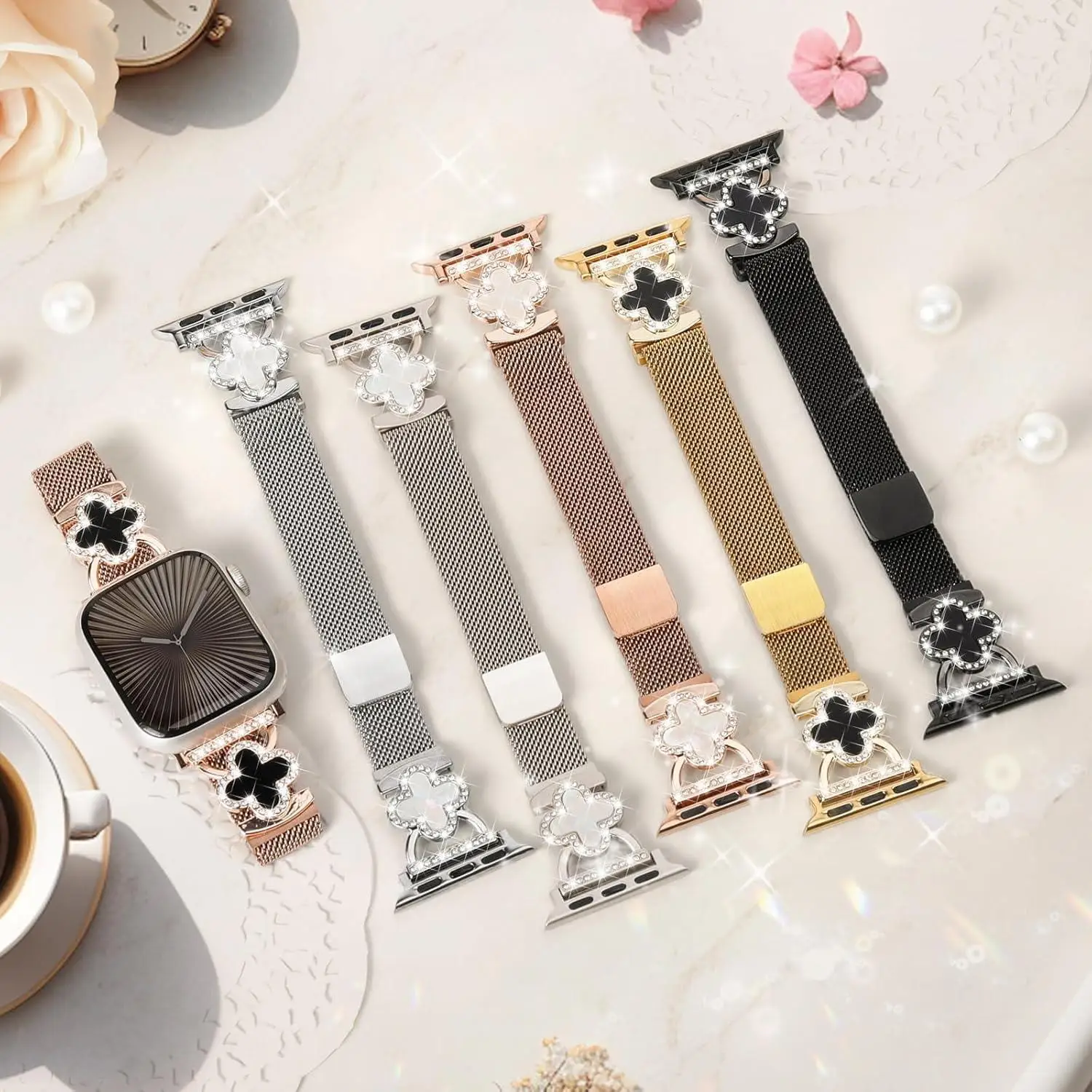 حزام الماس لساعة أبل 42 مللي متر 44 مللي متر 46 مللي متر 45 مللي متر 49 مللي متر 40 41 المعادن ميلانيز كوريا سوار سلسلة 10 9 8 7 6 5 4 SE Ultra #1