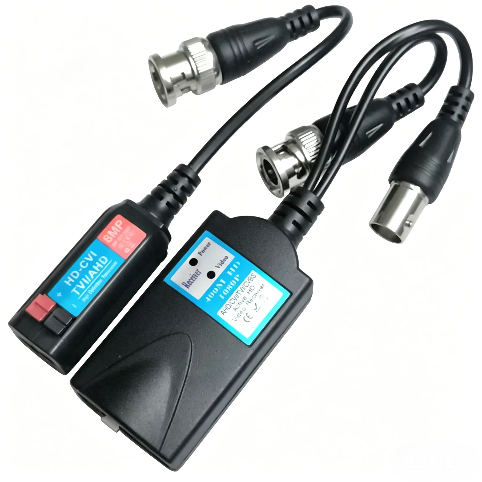 HD Active Video Balun Transmit Pal/NTSC CVI/TVI/AHD/CVBS Video Signal via UTP DC 12V Power Supply Up to 400m for Camera