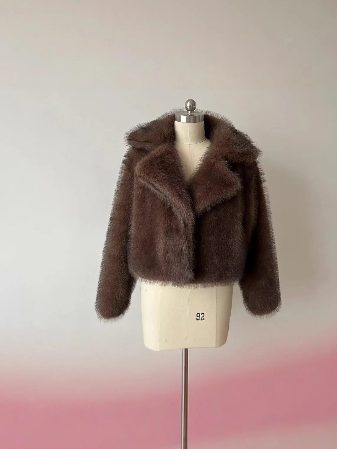 Nepbont gevoerde jas Jassen Damesstrip Oversize buiten Dames Kristal Leer Wol Hoorn Hals Letter Batwing Verstelbaar Suède OL