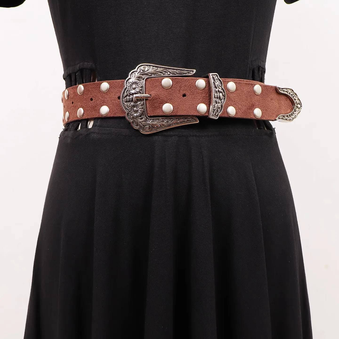 المرأة خمر برشام الجلد المدبوغ بولي Leather الجلود الشرير فستان Cummerbunds الكورسيهات حزام أحزمة الديكور واسعة حزام R3497