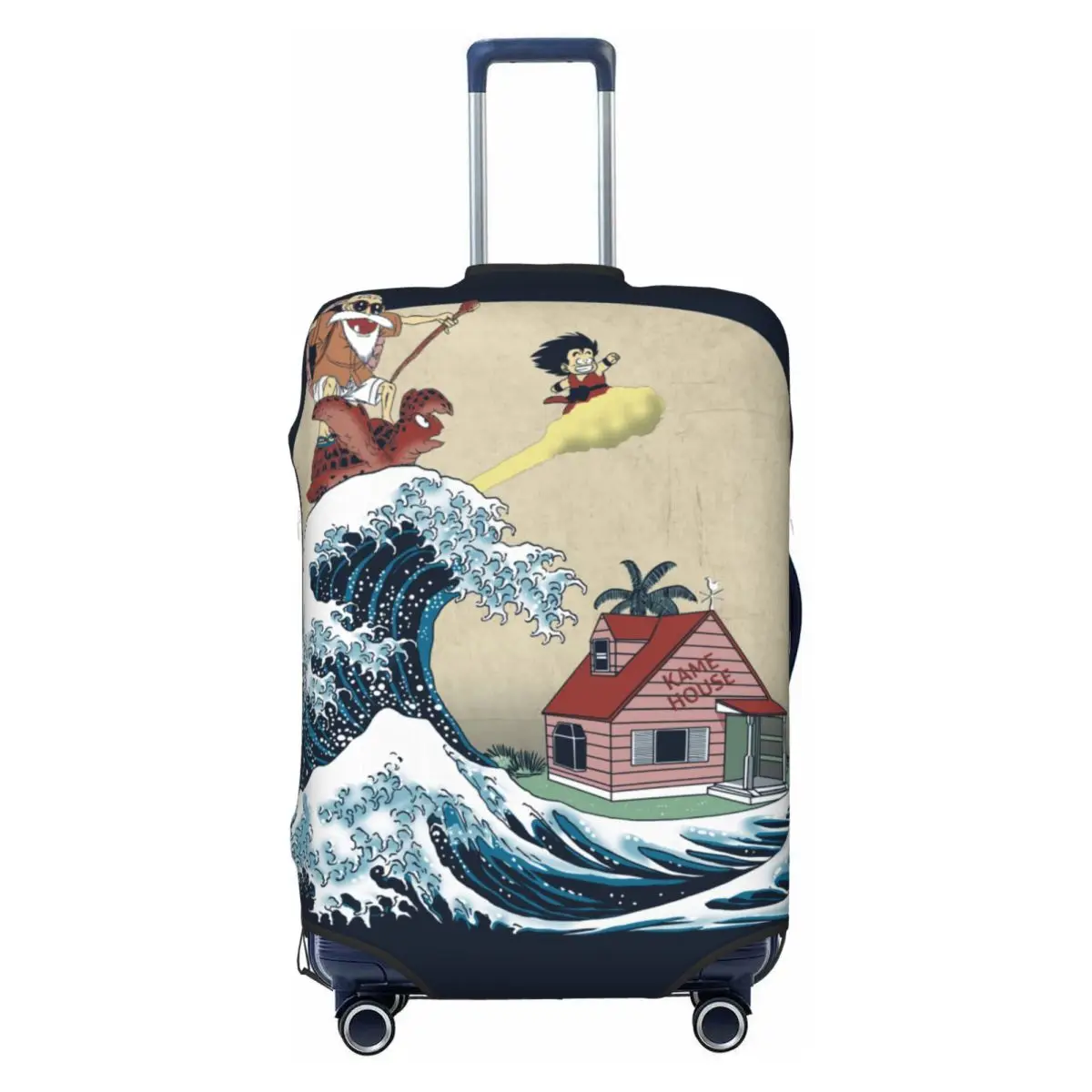 Benutzerdefinierte DBZ Dragons Ball Goku japanische Anime-Gepäckabdeckung, elastische Reisekoffer-Schutzhüllen, geeignet für 18-32 Zoll