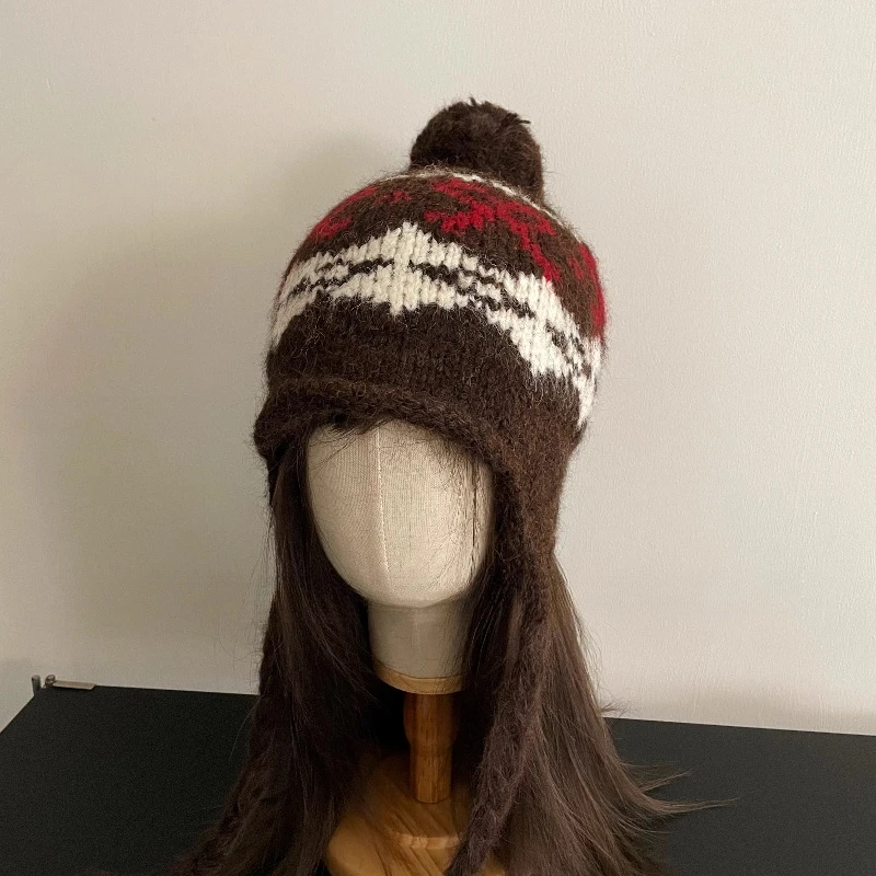 

Зимние винтажные вязаные шапки-пуловеры для женщин: модные, универсальные, теплые, с защитой ушей (бини, скулли)