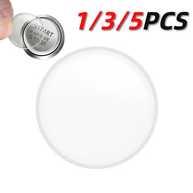 Car Engine Start Stop Button Protective Sticker Thickened Epoxy Gel Clear Film Anti Scratch Interior Accessories