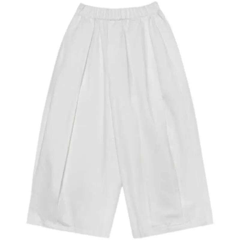 秋のファッションメンズパンツワイドレッグ、春の新作日本風男女兼用無地カジュアル大きいサイズパンツ