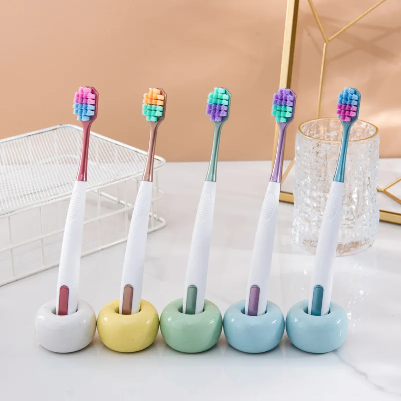 5-pack of square hole 10,000-bristle toothbrushes with dense soft bristles, detachable, a must-have for the household