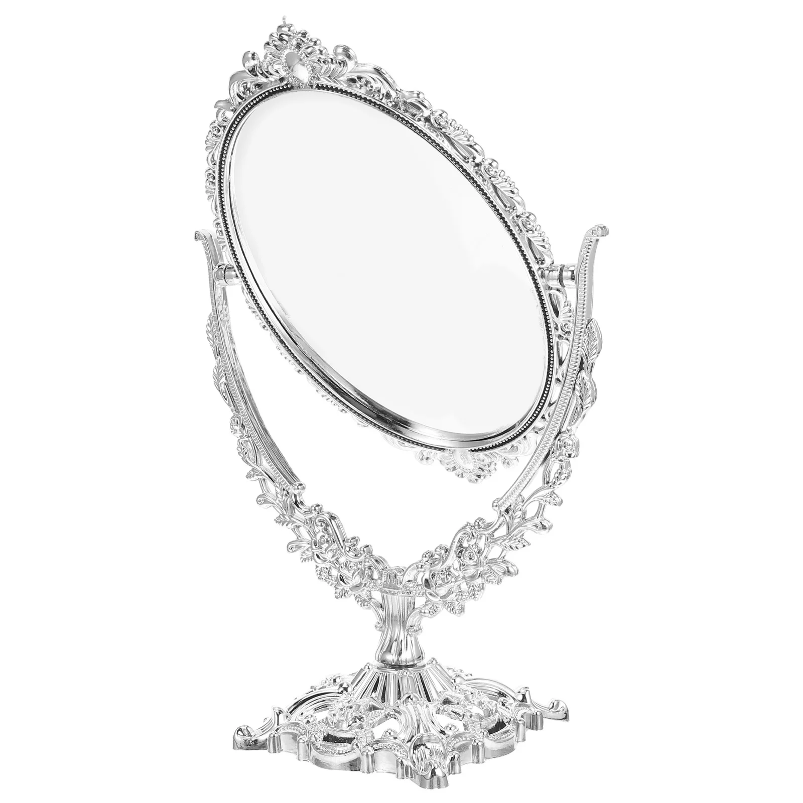 

Retro Vanity Mirror 360 Swivel Oval Double Sided High Definition Vintage Style Dressing Table Bathroom Bedroom