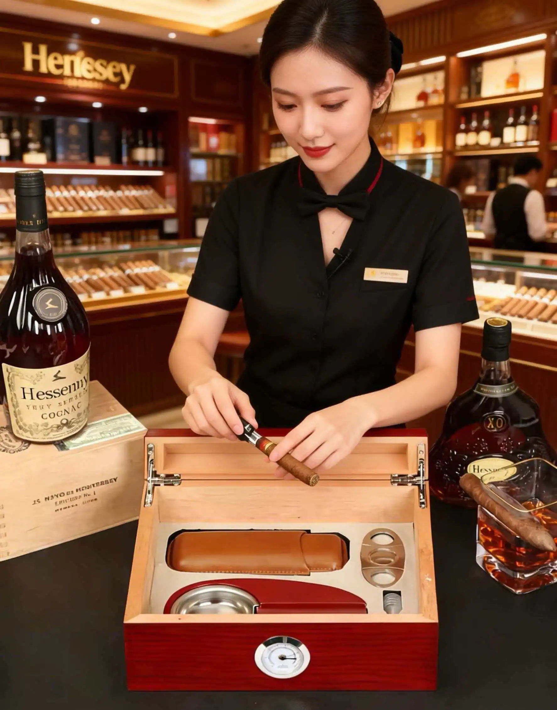 

Набор для ухода за сигарами из кубинского кедра премиум-класса: увлажнитель, красный, с коробкой, кусачками для сигар и пепельницей — роскошные аксессуары для ценителей сигар