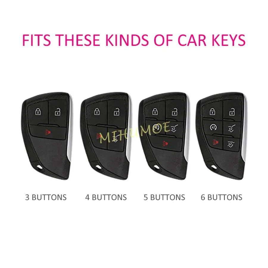 Metal Car Key Case Cover Shell For GMC Yukon Canyon Sierra Buick Envision Chevrolet Silverado 1500 Suburban Colorado Traverse