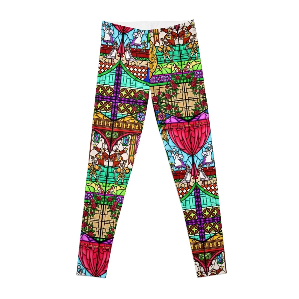 Patterns of the Stained Glass Window Leggings Pants sport sport set gym wear Womens Leggings