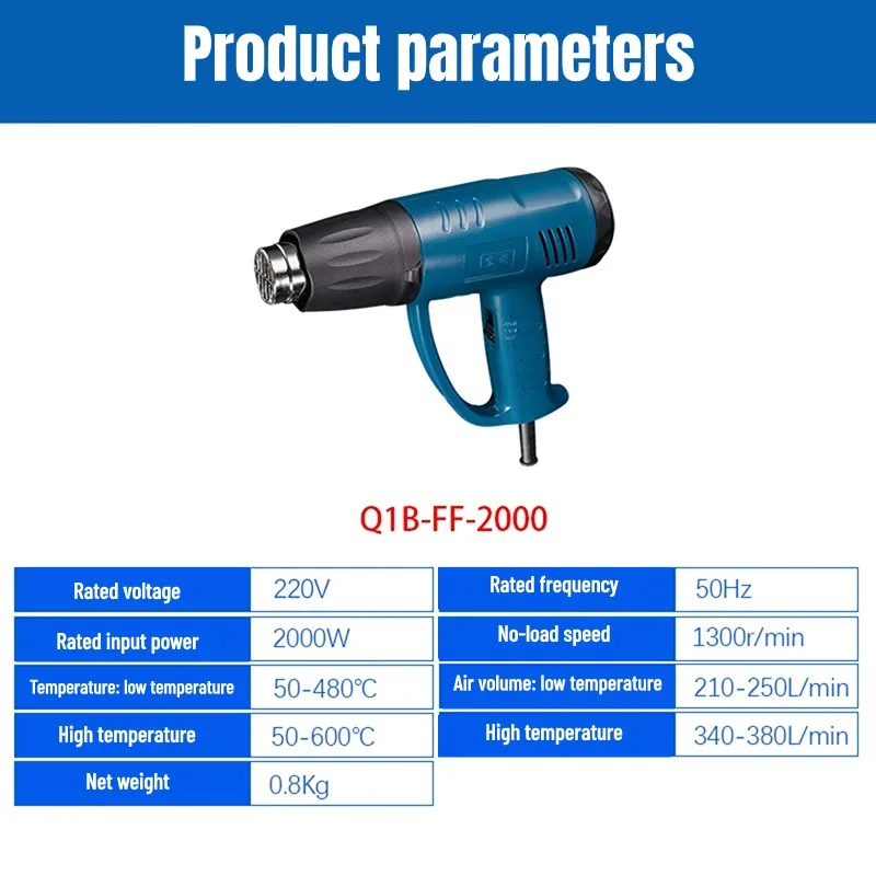 Hot Air Blowe Adjustable Temperature Electric Baking Gun Car Film Sewing Heat Gun Can Dry And Remove Glue Paint Welding Parts