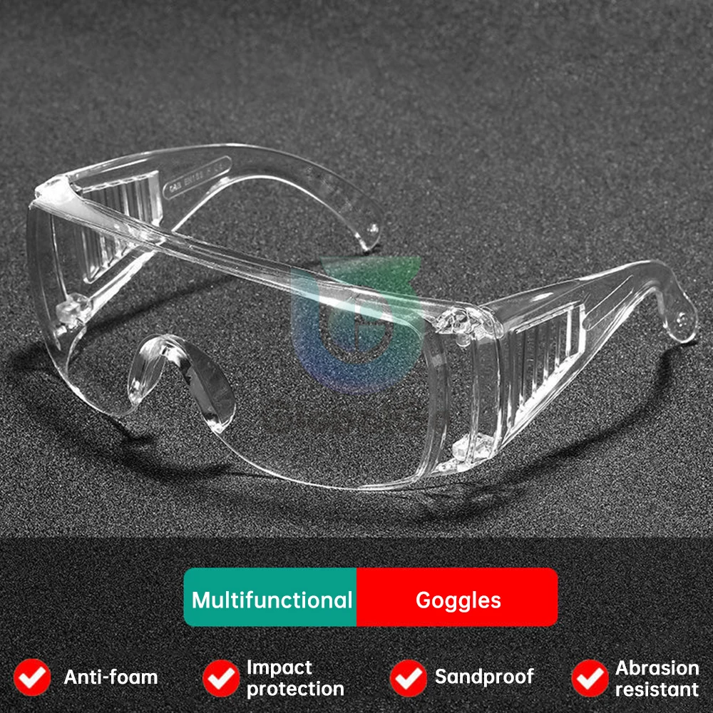 Transparent Safety Work Protective Glasses Windproof Sandproof and Impact-proof Labor Protection Glasses PC Material