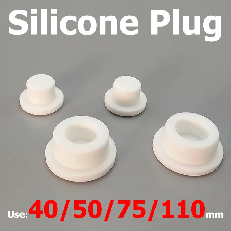 Dia 35-105mm Silicone Rubber Caps T Type Plug Cover Snap-on Gasket Blanking End Seal Stopper White Pipe Plug
