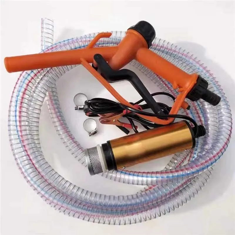 12v24V diesel electric oil pump set, pure copper self priming gun wire tube for small automatic diesel pump