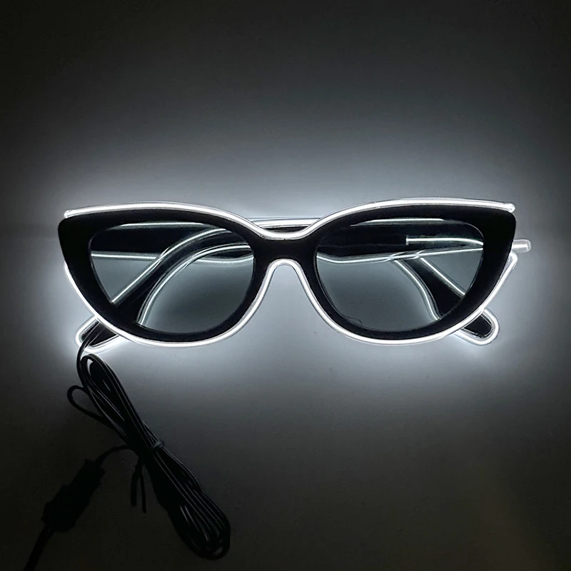 Occhiali da sole Cat Eye vintage a LED Occhiali da sole Cat Eye skinny carini NATALE DECOR Occhiali alla moda Donna Ragazza Occhiali Cat Eye LED Decor