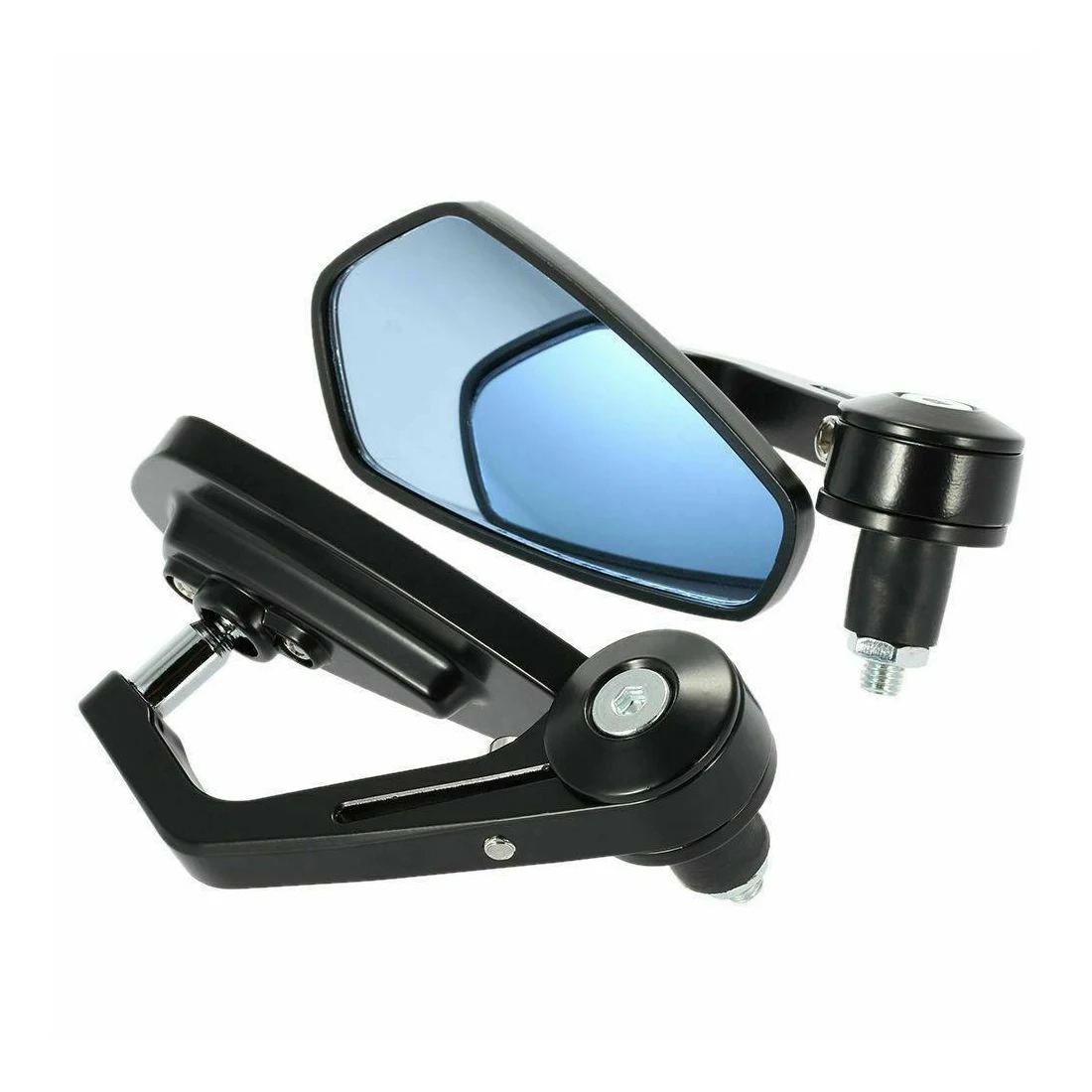 Motorcycle Handle Bar End Rearview Side Mirrors Diamond Black Aluminum Moto Motorbike Scooters Cafe Racer Street Bike Universal