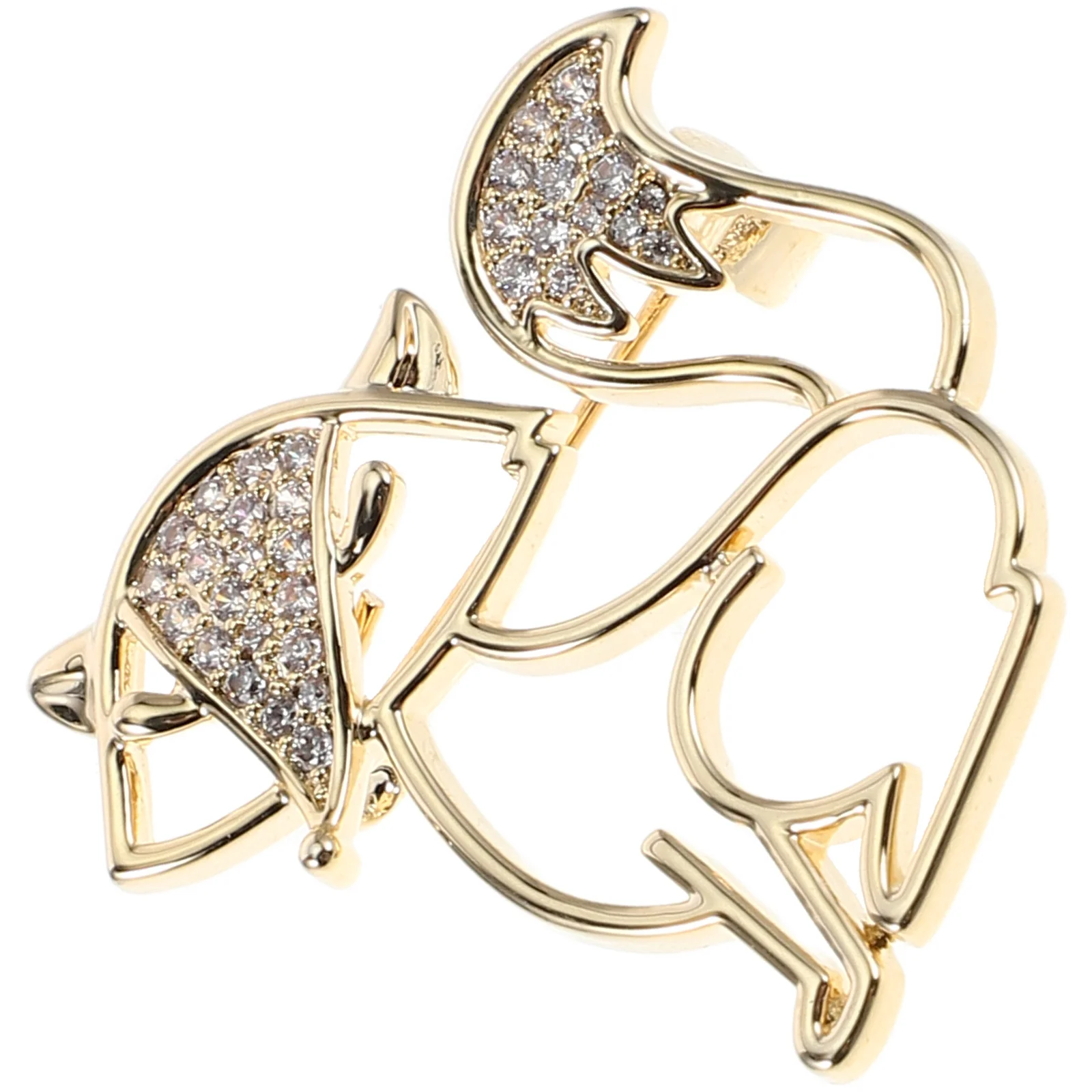 

Hollow Fox Brooch Pin Elegance Creativity Lightweight Antislip Unique Accessory Vintage Metal Jewelry Lapel Pin Women