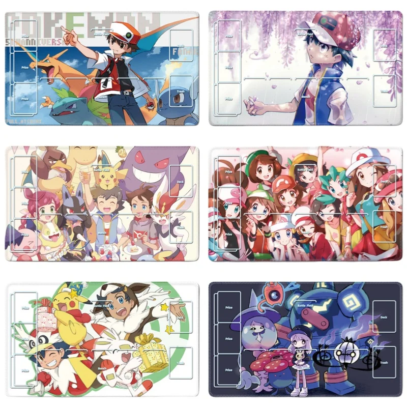 

Card Pad Charizard Lillie Gengar Ash Ketchum Ptcg Diy Rubber Waterproofing Action Toy Figures Anime Game Collection Dueling Disc