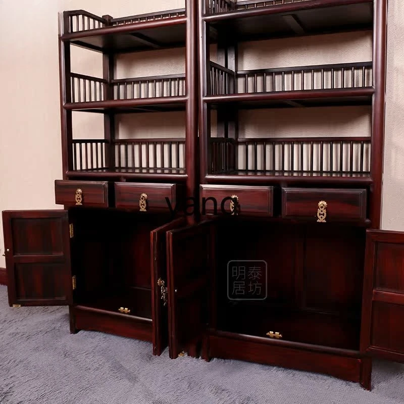 LTT mahogany small bookcase, newspaper shelf, solid wood storage cabinet