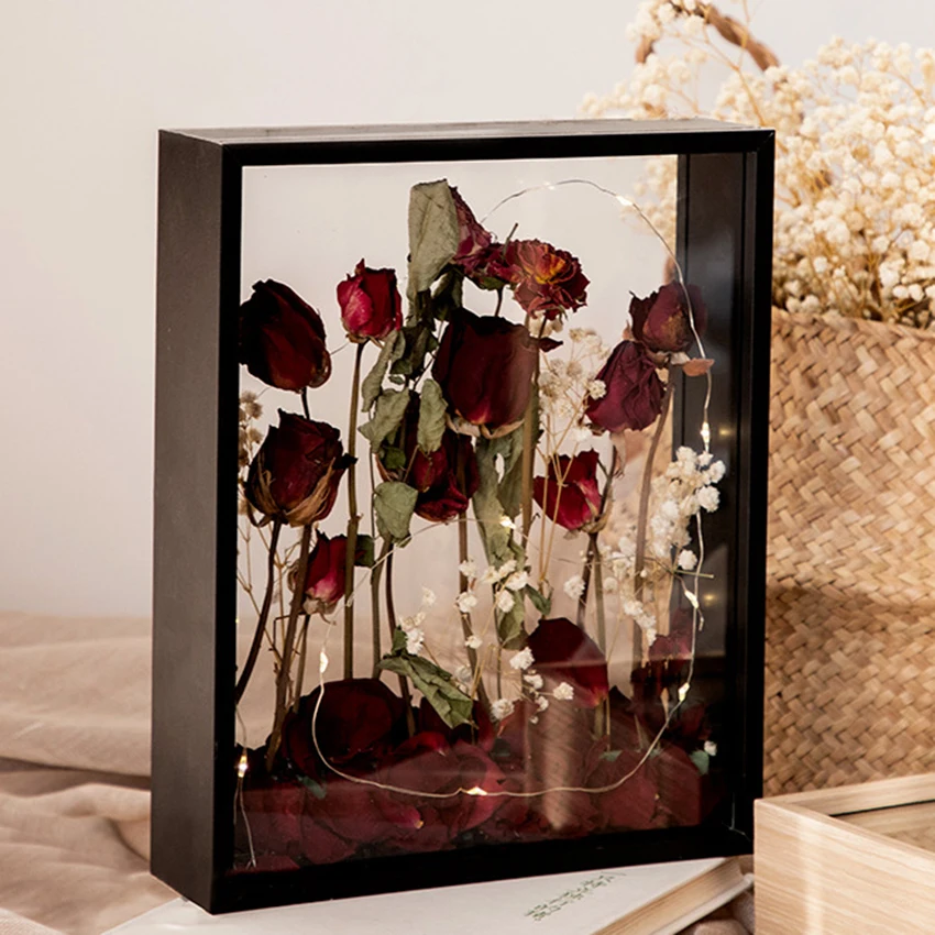 3D Flowers Photo Frame 4cm Deep Shadow Box Frames Bouquet Display Flower Case Deep For Wedding Party Decor Memory Picture Frames