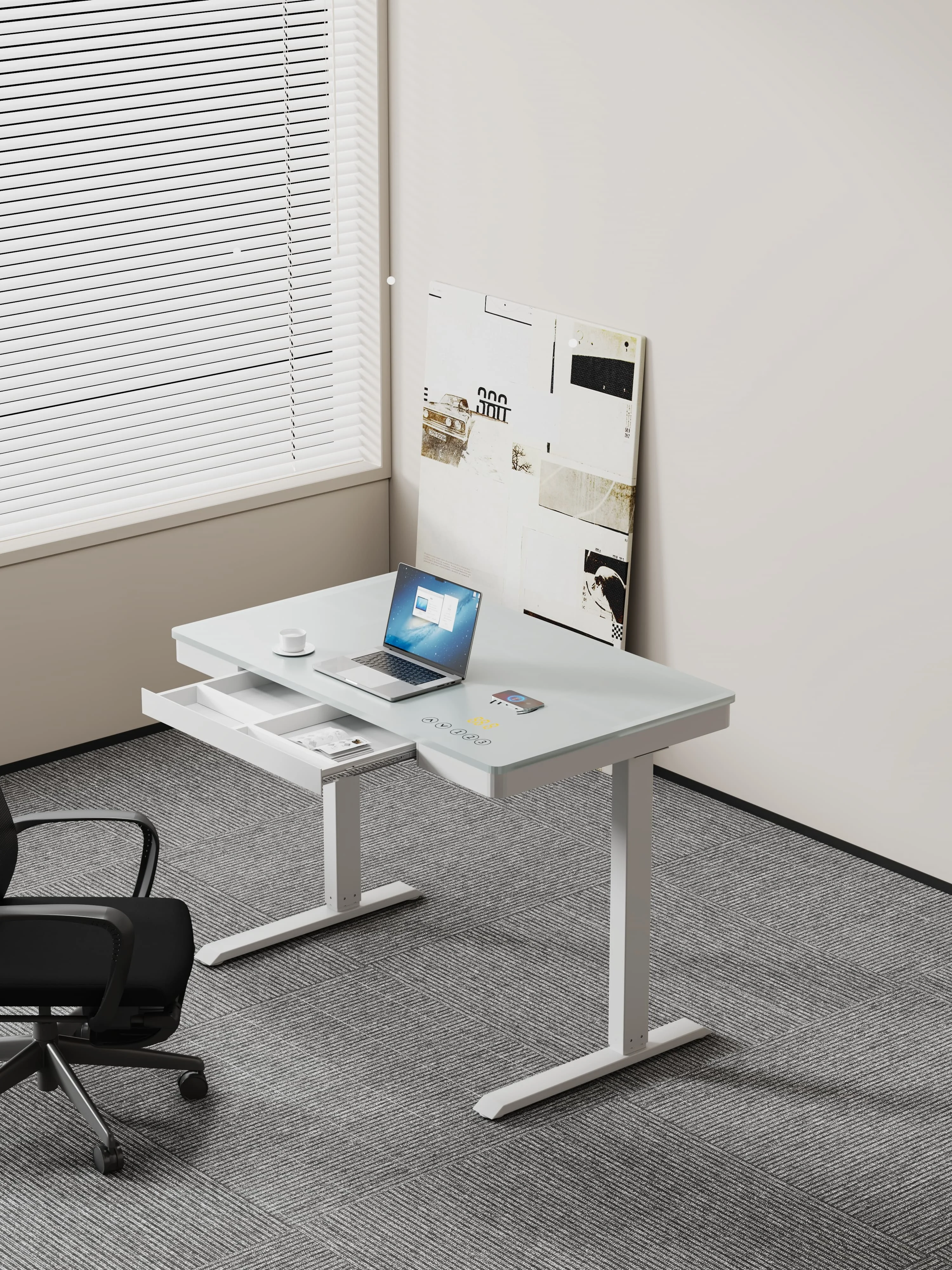 ارتفاع كهربائي أساسي قابل للتعديل طاولة مكتب مكتب المنزل كمبيوتر ألعاب دراسة الصناعية الحديثة محرك واحد