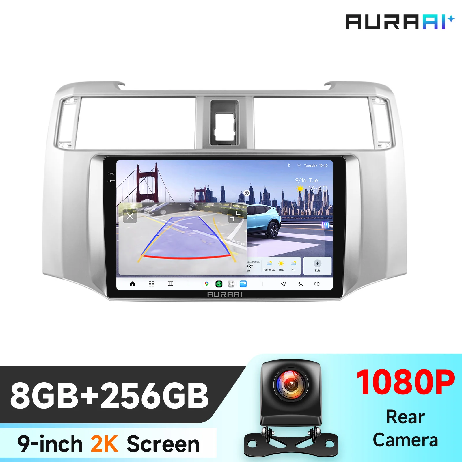 AURA AI X100 Intelligent Al Car Infotainment System GPS Navigation For Toyota 4 Runner 2009-2019  Multimedia Player Carplay 4G