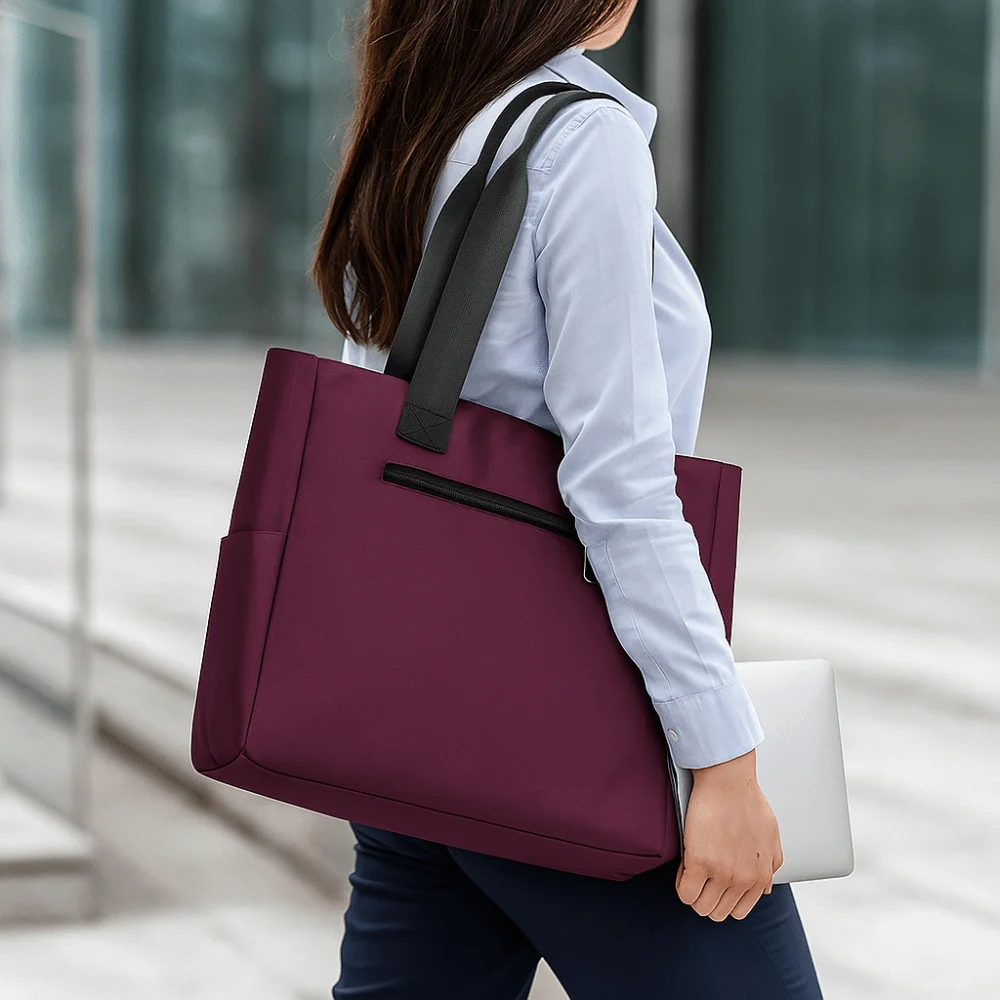 Fashionable Nylon Shoulder Bag Elegant Simple Large Capacity Handbag Unique Practical Tote Bags Work Use