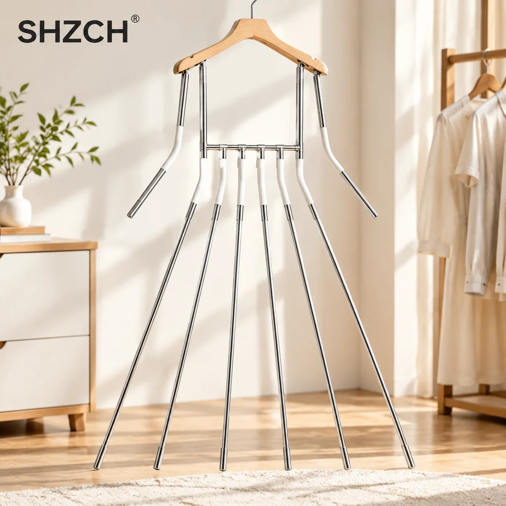 Adjustable Dress Hanger Multi Bar Skirt Pleat Positioning Rack Invisible Garment Display Stand Photography Dress Form Props