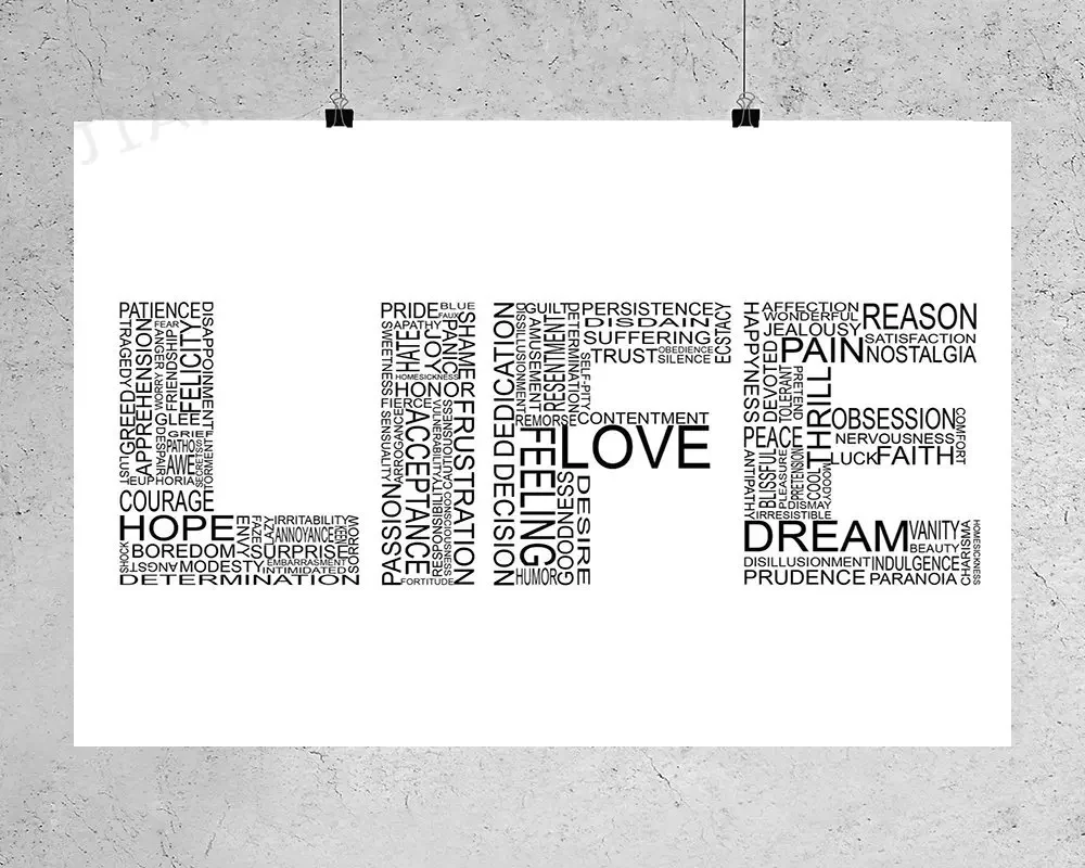 H275 Words of Life Motivational Wall Sticker Silk Poster Art Home Decoration Christmas gift