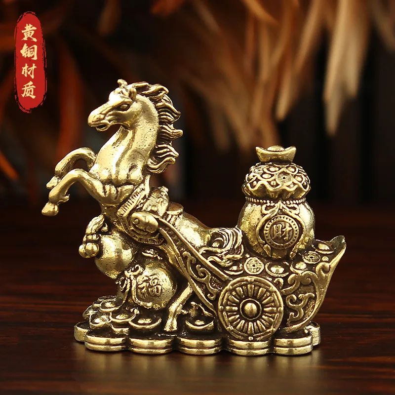 Brass of Fortune, Symbolizing Success, Zodiac Figurine, Home and Office Decor, Tea Table Ornament, Copper Horse Deco