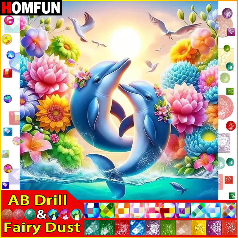 HOMFUN Fairy Dust AB 5D DIY Full Diamond Embroidery 