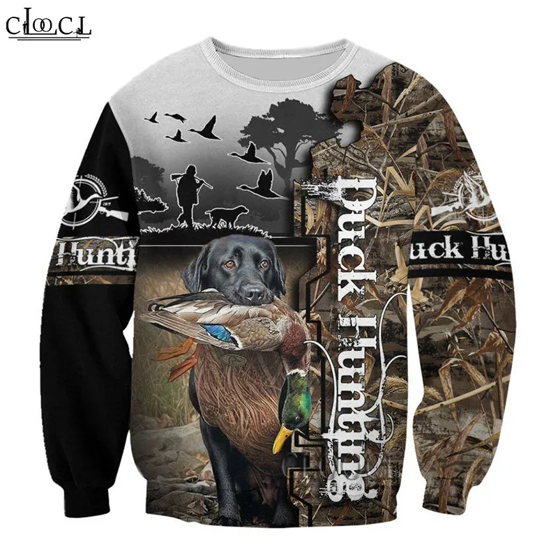 

HX Animal Duck Hunting 3D Print Men Women Sweatshirts Casual Hip Hop Long Sleeve Harajuku Tops Drop Shipping