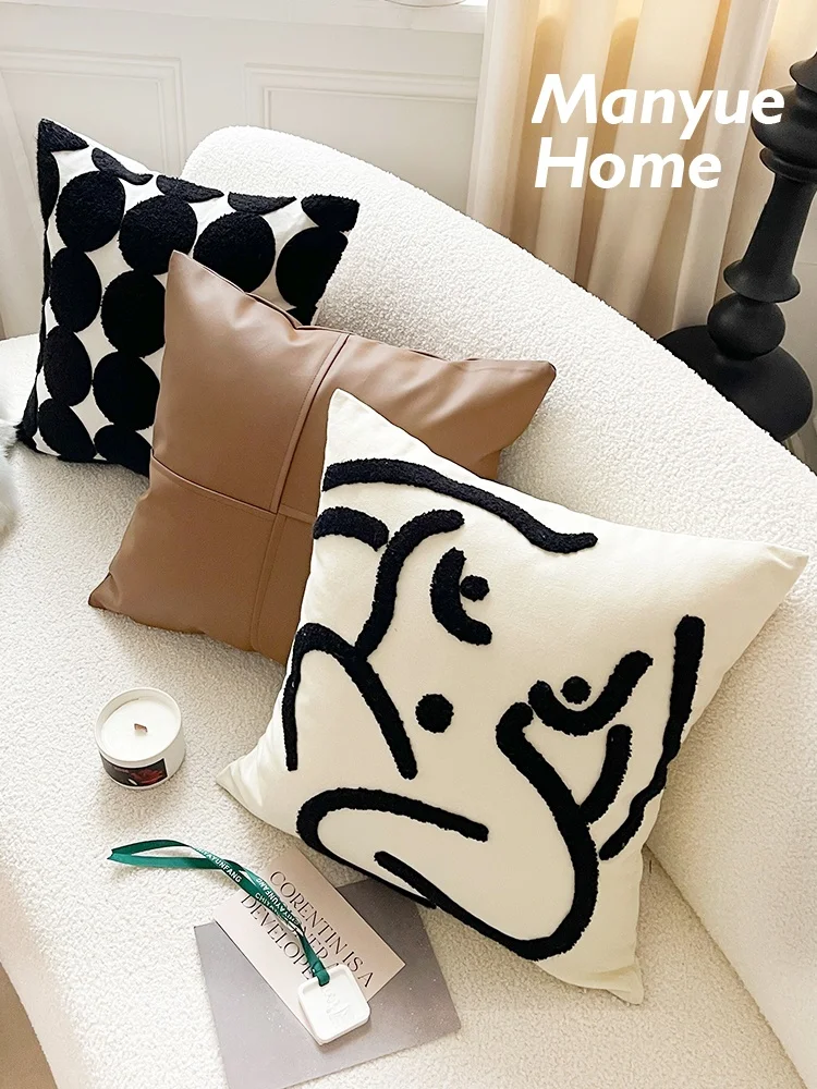 Mlife Abstract Sofa Pillowcase Bedroom Sample Room Backrest Cushion Cover High Cost Performance Nordic Style Geometric Patter...