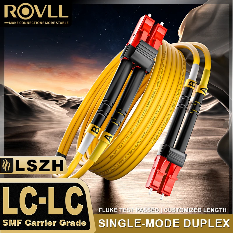 ROVLL glasvezelkabel LC naar LC single-mode glasvezel patchkabel Simplex UPC 9/125μm, OS1/2 SMF 1/2/3/5/10/15 meter LSZH OFNR