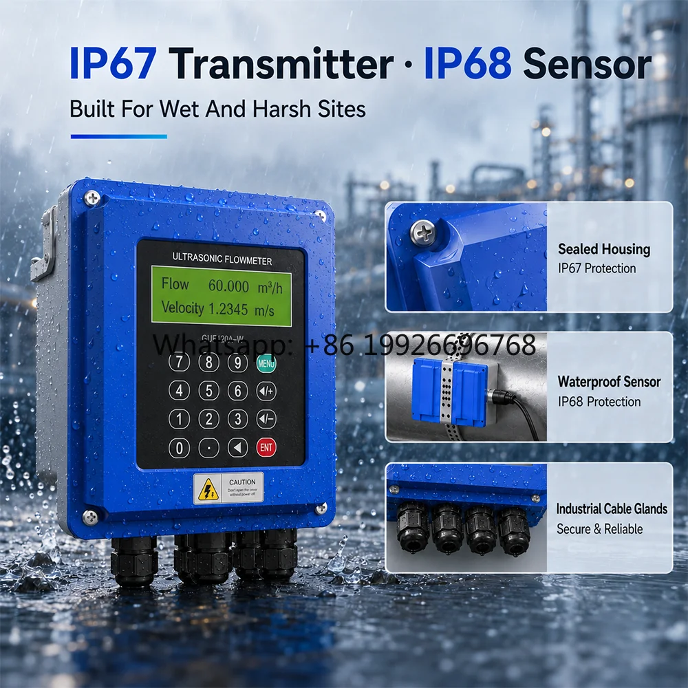 GUF120A-W SD Card Memory Data Storage Clamp on Ultrasonic Flow Meter