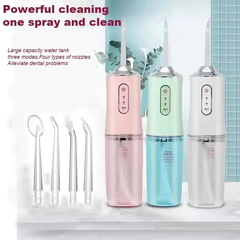 Water Flossers Oral Irrigator USB Rechargeable 220ml 3 Modes Portable Dental Water Tank for Teeth Waterproof Teeth Cleaner