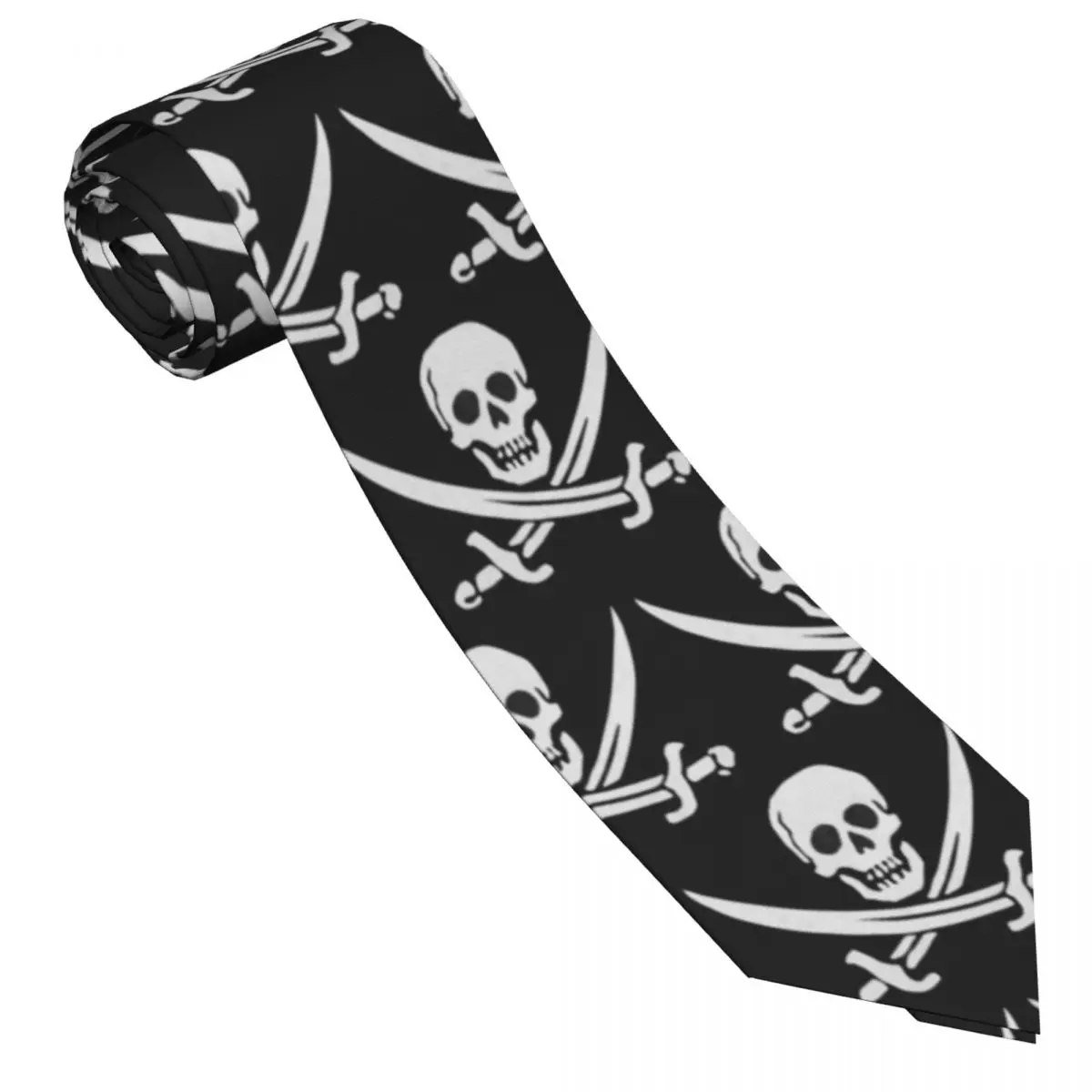 Skull Tie Pirate Novelty Printed Neck Ties Retro Trendy Collar Tie Adult Leisure Necktie Accessories