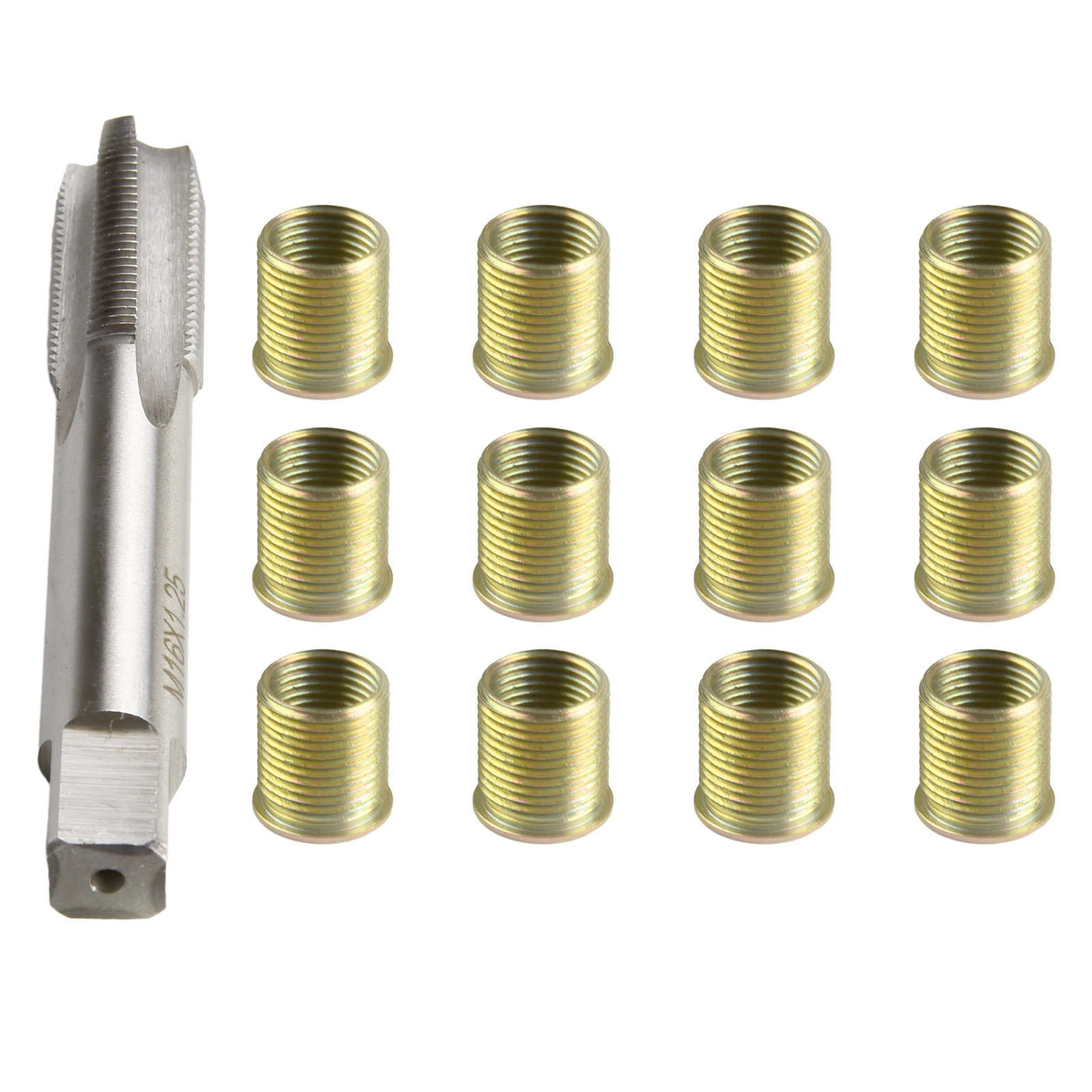 Engine Thread Repair Kit with M14X1 25 Stainless Inserts and M16X1 25 Tap for Metal Thread Repair and Maintenance