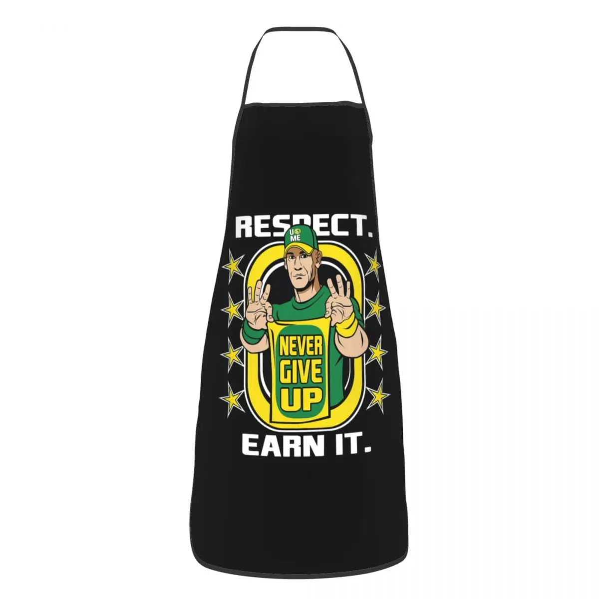 Funny WWE John Cena Bib Aprons Women Men Unisex Kitchen Chef Never Give Up Tablier Cuisine for Cooking Baking Painting