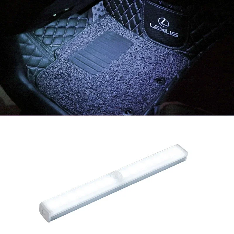 

Rechargeable Car LED Sensor Light with Magnetic Mount Auto Induction Floor Trunk Hood Lighting Manual and Sensing Modes Wireless