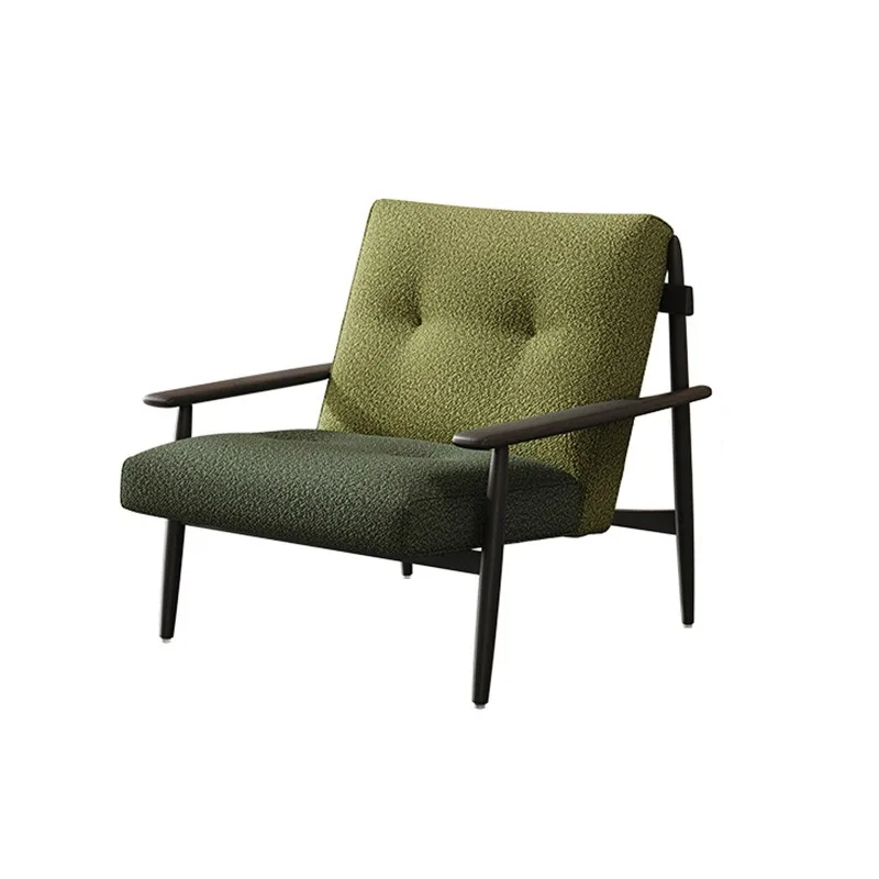 Italian minimalist modern villa living room sofa chair, apartment bedroom leisure chair, balcony retro solid wood sofa chair