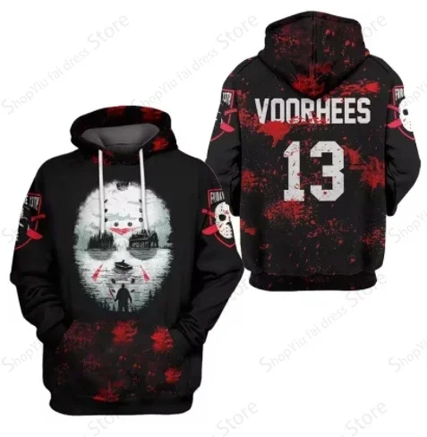 Halloween Hoodie 3d Jason Voorhees Freitag Druck Hoodie Männer Frauen Mode Hoodies Sweatshirt Junge Mäntel Frauen Sweats Trainingsanzug Junge