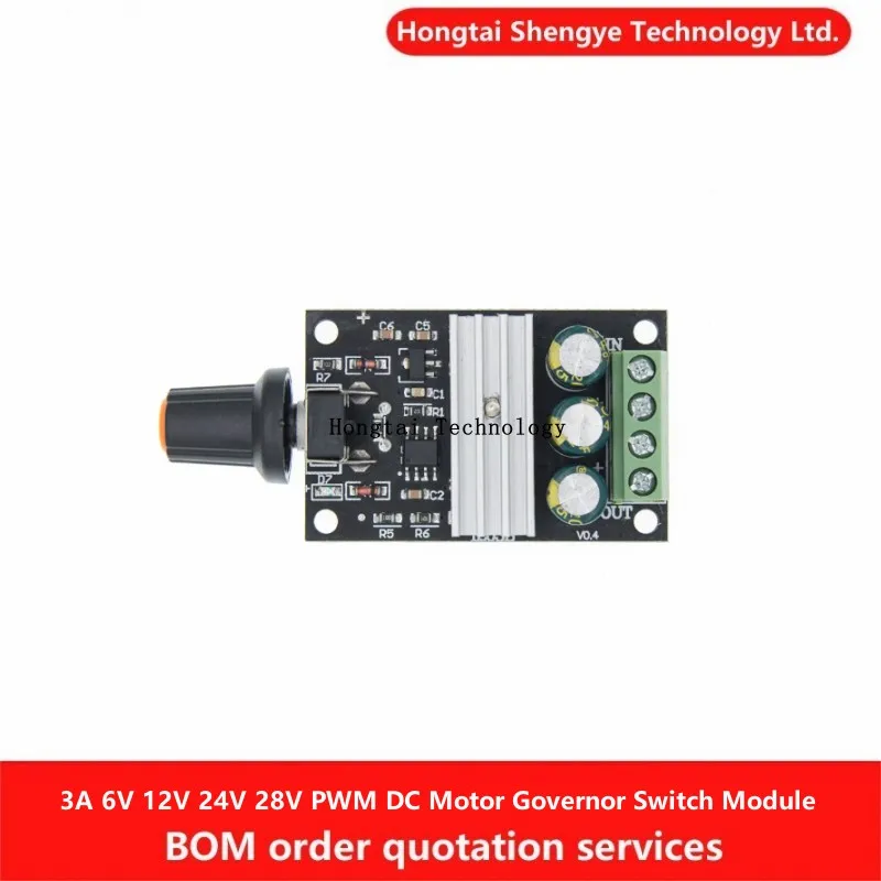 3A DC 6V 12V 24V 28V PWM DC Motor Speed Controller with Adjustable Potentiometer Switch Module
