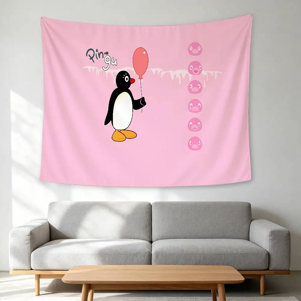 Funny Cute P-Pingu Wall Hanging Tapestry Wall Hanging Psychedelic Hippie Tapestry Bedroom Decoration