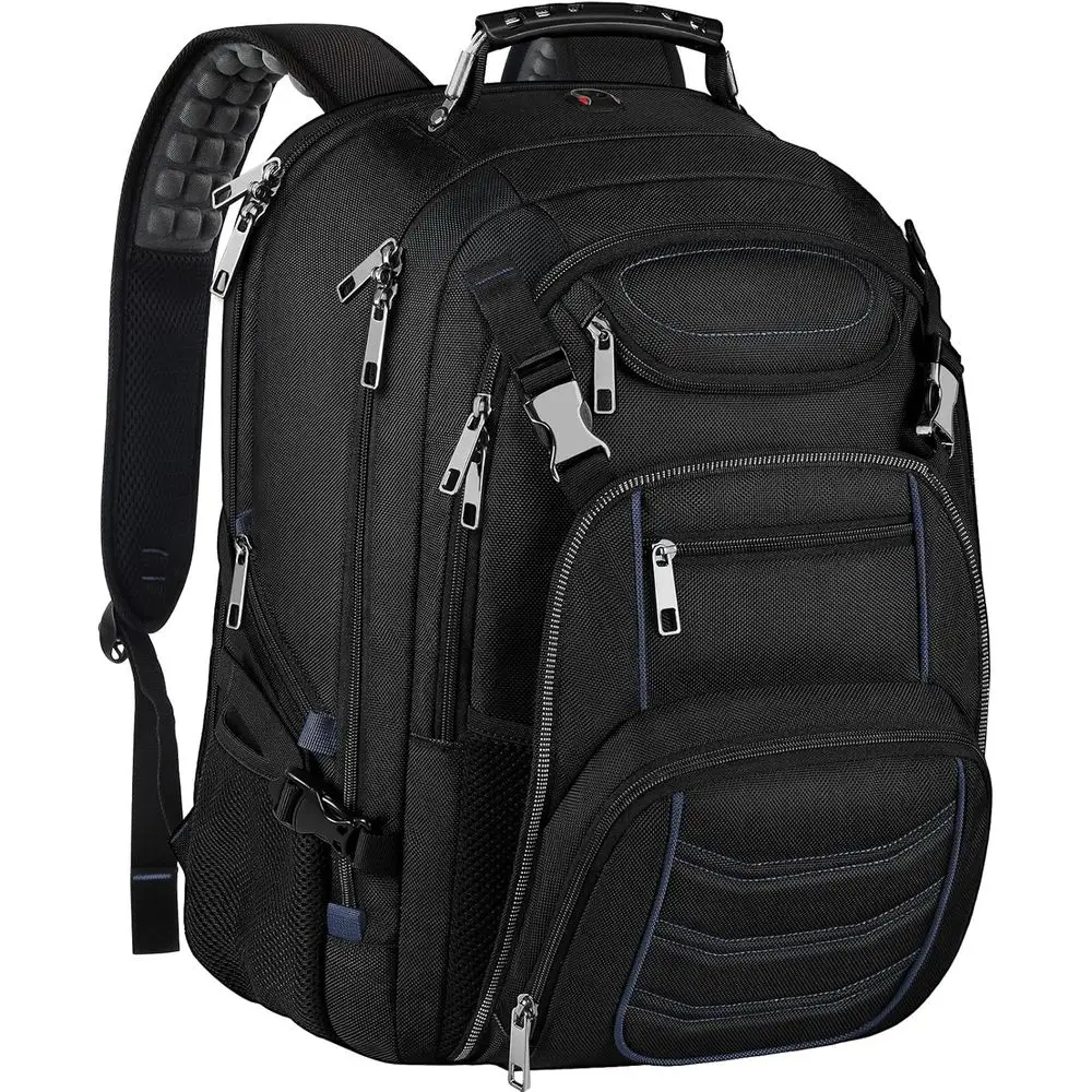 

Large 60L Travel Backpack, Heavy Duty Laptop Bag, TSA Friendly, Anti-Theft, Blue