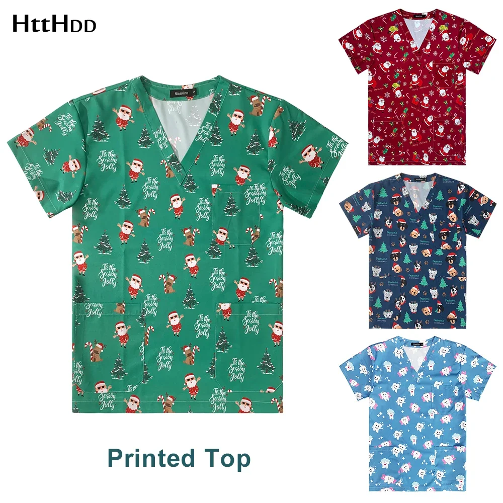 High-quality Doctors and Nurses Medical Uniform Top Hospital Work Clothes Dentist Veterinary Surgical Gown Soft Work Wear Unisex