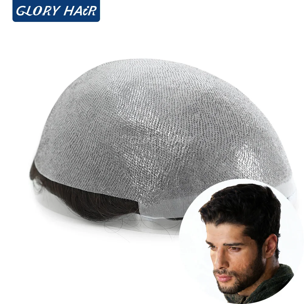 

C-BIO Thin Skin Toupee V Loop Front 100% Density Men's Hair Prosthesis 0.05-0.06mm PU Invisible Men's Capillary Prosthesis