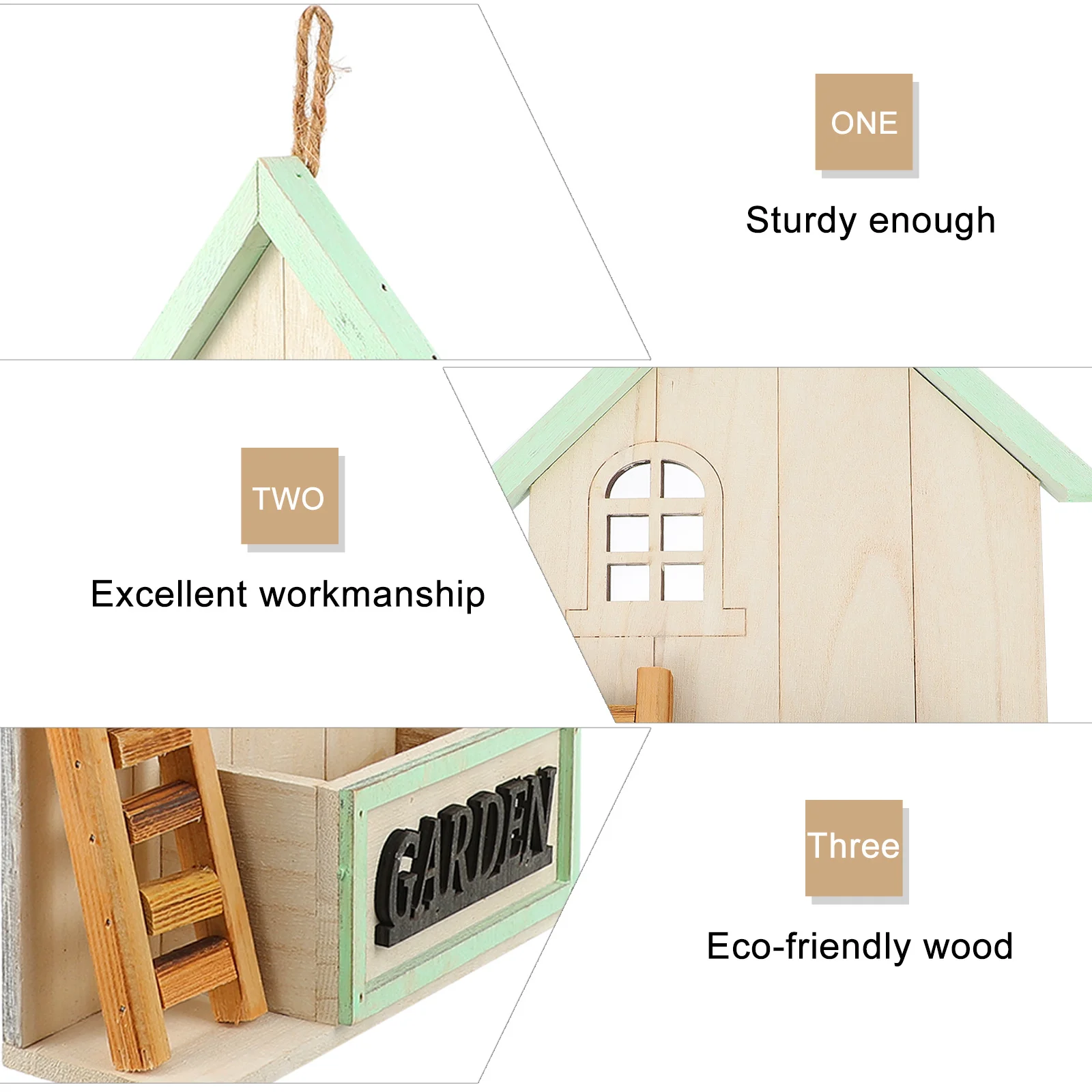 

Wall Wooden Flower Basket Pendant Durable Natural Wood Hanging Flowerpot Pendant Decorative Wall-Mounted Flowerpot Stylish Home