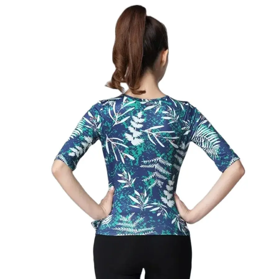 Latin Dance Clothes New Adult Female Dance Clothes Jacket Sleeve Acrobatic Clothes GB V-neck Modern Ballroom Dancing Clothes