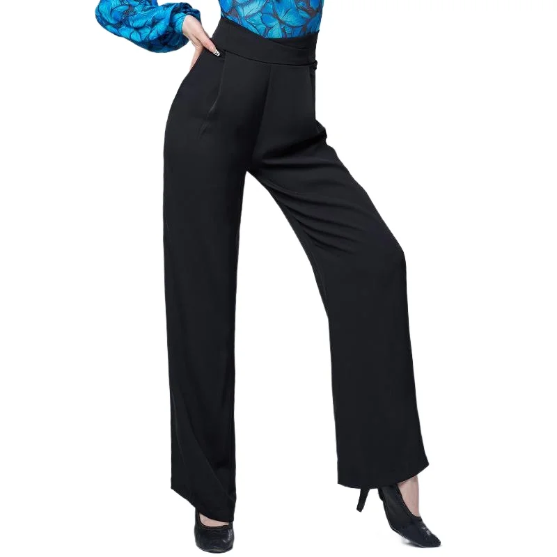 Pantalon de danse moderne pour femme, pantalon de valse, taille haute, pratique de la danse latine, salle de Rh, nouveau, 2024, 2038